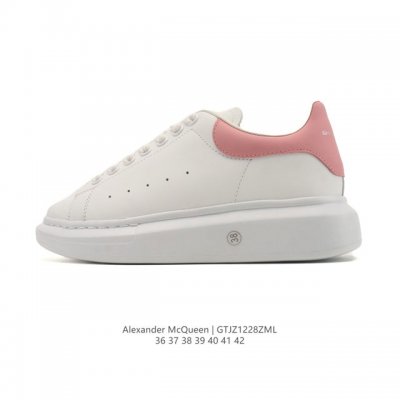 Company-grade Alexander McQueen white sneakers, thick-soled, height-increasing,