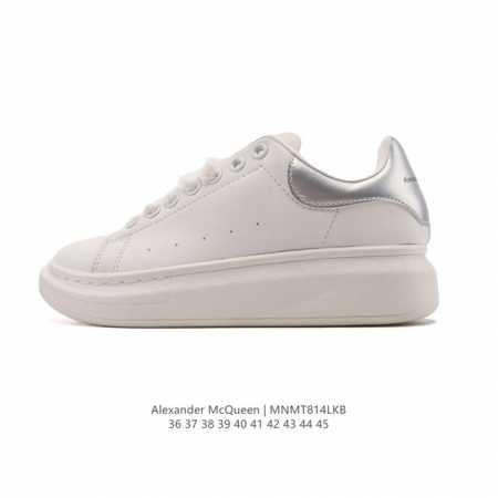 Alexandermcqueen Mcq white sneakers with thick soles, high-heeled sleek leather - Click Image to Close