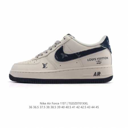Company-level Nike Air Force 1 '07 Low Air Force One white shoes with air cushi - Click Image to Close